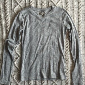 Madewell Ribbed Long Sleeved T-Shirt, Grey, Size M